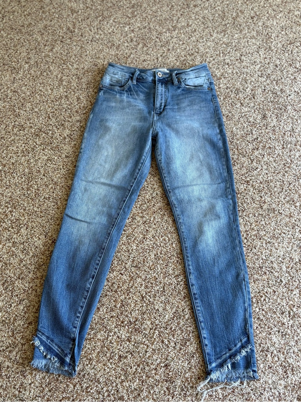 Women’s Blue Distressed Hem Jeans